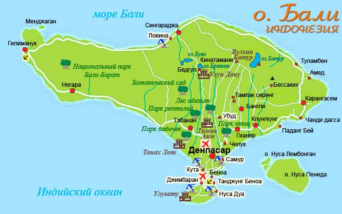 Карта куротов Бали Карта куротов Бали
